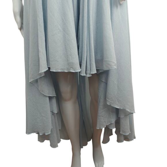 Pitusa Multi Flare Dress Sz XS Small Blue Arctic Ice Ruffle Beach Ethereal Boho - Picture 7 of 12